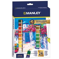Cutii arhivare, alonje Epene BIC Manley, Set tempera acrilica Manley, 12 ml - 24 culori/set - vectordirect.ro