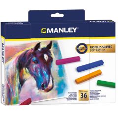 Manley, Set creta pastelata-Manley, culori variate-36 buc/cutie - vectordirect.ro