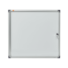 Aviziere, Avizier NOBO Premium Plus, interior, otel emailat, 6x A4, extra plat, cu usa si cheie, magnetic, alb - vectordirect.ro