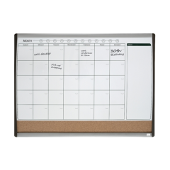 Cutii arhivare, alonje Smit visual supplies Nobo, Organizator NOBO Combo, lunar, magnetic si pluta, 58.5x43 cm + marker, burete si magneti, negru - vectordirect.ro