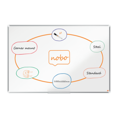 Table magnetice Nobo, Tabla NOBO Premium Plus, otel lacuit, 150x100 cm, magnetica, include marker si tavita, alb - vectordirect.ro