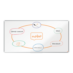 Table magnetice Nobo, Tabla NOBO Premium Plus, otel lacuit, 180x90 cm, magnetica, include marker si tavita, alb - vectordirect.ro