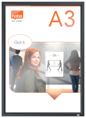 Aviziere, Rama pentru perete NOBO Impression Pro, aluminiu, cu clip, A3, grafit - vectordirect.ro