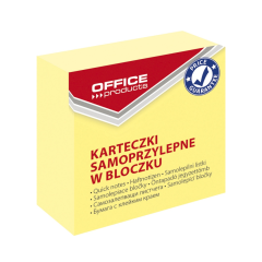 Office Products, Cub notes autoadeziv 50 x 50 mm, 400buc/set, Office Products - galben pastel - vectordirect.ro