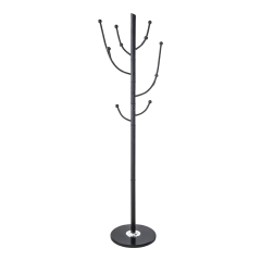 Office Products, Cuier metalic 11 agatatori, baza din marmura, Office Products Helsinki - negru - vectordirect.ro