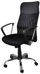 Scaune de birou, Scaun de birou, brate metalice, rotile, mesh textil/piele ecologica, Office Products Corfu - negru - vectordirect.ro