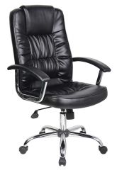 Produse ergonomice, Scaun de birou, brate metalice, rotile, piele ecologica eleganta, Office Products Cyprus - negru - vectordirect.ro