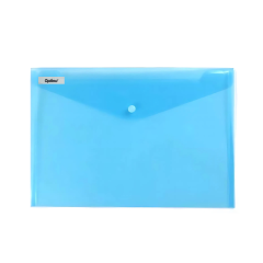 Mape din plastic Optima, Mapa PP protectie documente A5 landscape, inchidere cu capsa, 10/set, Optima - albastru transparent - vectordirect.ro