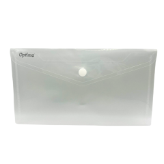 Mape din plastic Optima, Mapa PP protectie documente DL landscape, inchidere cu capsa, 10/set, Optima - transparent - vectordirect.ro