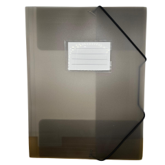 Mape din plastic Optima, Mapa plastic cu elastic pe colturi, cu eticheta, 500 microni, Optima - fumuriu - vectordirect.ro