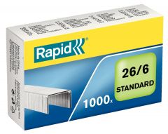 Capse, decapsatoare, Capse Rapid Standard, 26/6, 2-20 coli, 1000 buc/cutie - vectordirect.ro