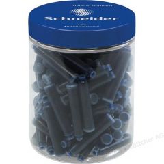 Pixuri, rollere & rezerve Schneider, Patroane SCHNEIDER, 100buc/borcan cu capac plastic - cerneala albastru royal - vectordirect.ro