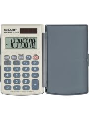 Calculatoare de birou, Calculator de buzunar, 8 digits, 105 x 64 x 11 mm, dual power, conversie, SHARP EL-243EB - gri - vectordirect.ro