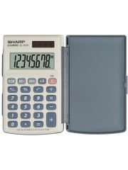 Calculatoare de birou, Calculator de buzunar, 8 digits, 105 x 64 x 11 mm, dual power, capac plastic, SHARP EL-243S - gri - vectordirect.ro