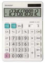 Calculatoare de birou, Calculator de birou, 12 digits, 189 x 127 x 18 mm, dual power, ecran rabatabil, SHARP EL-340W - alb - vectordirect.ro