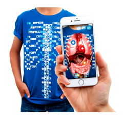 Edtech, Tricou pentru adulti AR (Realitate Augmentata), Curiscope Virtuali Tee, Corpul uman, marimea L - vectordirect.ro