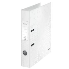 Cutii arhivare, alonje Epene BIC Leitz, Biblioraft Leitz 180° WOW, carton laminat, partial reciclat, FSC, A4, 52 mm, alb - vectordirect.ro