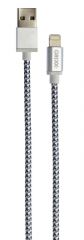 Cutii arhivare, alonje, Cablu date GRIXX - 8-pin to USB Apple MFI License, impletit, lungime 1m - gri/alb - vectordirect.ro