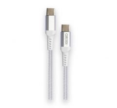 Casti,cabluri Grixx, Cablu date GRIXX - USB-C to USB-C, impletit, lungime 1m - alb - vectordirect.ro