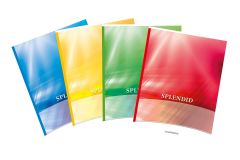 Banda adeziva, cuttere, Caiet A4, 60 file - 80g/mp, liniat stanga, coperta carton color laminat, AURORA Splendid - dictando - vectordirect.ro