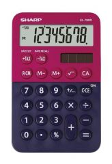 Cutii arhivare, alonje, Calculator de birou,  8 digits, 120 x 76 x 23 mm, dual power, SHARP EL-760RBRB - rosu/bleumarin - vectordirect.ro
