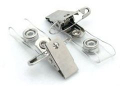 Opus, Clips metalic pentru ecuson, tip clema, curelusa de prindere din plastic, capsa metalica,OPUS - vectordirect.ro