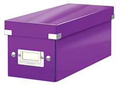 Cutii arhivare, alonje Q-connect Standardgraph LOCALE TED Electric Protectia muncii pbs Kangaro Adoc Leitz Cif Data flash Zipit, Cutie depozitare Leitz WOW Click & Store, carton laminat, pliabila, cu capac, 14x13x35 cm, mov - vectordirect.ro