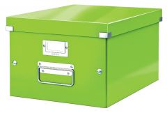 Cutii depozitare, Cutie depozitare LEITZ WOW Click & Store, carton laminat, medie, verde - vectordirect.ro