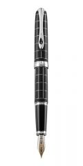 Instrumente de scris Diplomat, Stilou Diplomat Excellence A plus, cu penita M, aurita 14kt. - Rhomb Guilloche Lapis Black - vectordirect.ro