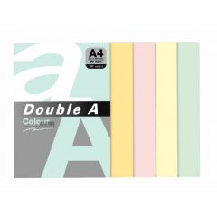 Double A, Hartie color pentru copiator  A4,  80g/mp, 500coli/top, Double A - 5 culori pastel asortate - vectordirect.ro