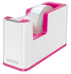 Leitz, Dispenser banda adeziva LEITZ WOW, PS, banda inclusa, culori duale, alb-roz - vectordirect.ro
