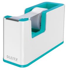 Leitz, Dispenser banda adeziva LEITZ WOW, PS, banda inclusa, culori duale, alb-turcoaz - vectordirect.ro