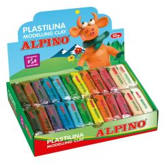 Cutii arhivare, alonje Elisa Print LOCALE NO BRAND Alpino, Display plastilina standard, 24 x  50gr./display, ALPINO -  12 culori asortate - vectordirect.ro