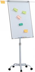 Flipchart, Flipchart magnetic, 100 x 70 cm, cu brate laterale, cu rotile, Office Products - vectordirect.ro
