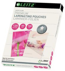 Laminatoare, folii laminare Leitz, Folie laminare LEITZ UDT, la cald, A5, 125 mic, 100 buc/set - vectordirect.ro