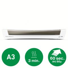Laminatoare, folii laminare, Laminator LEITZ iLAM Home Office, A3, kit folii laminare inclus, alb - vectordirect.ro