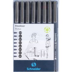 Pixuri cu gel Donau Schneider, Liner pentru desen tehnic SCHNEIDER Pictus, varf fetru (0.05/0.1/0.2/0.3/0.4/0.5/0.7/0.9mm), 8 buc/s - vectordirect.ro