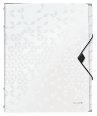 Mape din plastic Q-connect Esselte Leitz, Mapa cu separatoare LEITZ WOW, PP, A4, 12 separatoare, 200 coli, alb - vectordirect.ro