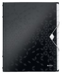 Mape din plastic Q-connect Esselte Leitz, Mapa cu separatoare Leitz WOW, PP, A4, 12 separatoare, 200 coli, negru - vectordirect.ro
