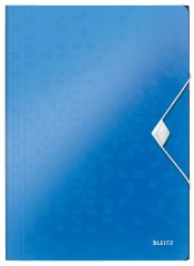 Mape din plastic Q-connect Esselte Leitz, Mapa cu elastic LEITZ WOW, PP, A4, 150 coli, albastru - vectordirect.ro