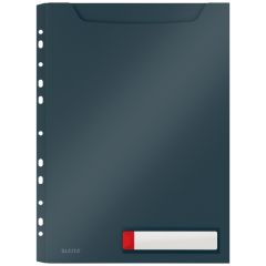 Leitz, Mapa LEITZ Cosy Jumbo, PP, A4, 150 coli, pre-perforata, cu eticheta, 3 buc/set, gri antracit - vectordirect.ro