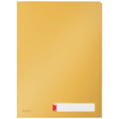 Leitz, Mapa LEITZ Cosy, cu eticheta si 3 separatoare, PP, A4, 40 coli, galben chihlimbar - vectordirect.ro