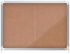 Cutii arhivare, alonje Smit visual supplies Nobo, Avizier NOBO Premium Plus, interior, pluta, 8X A4, geam glisant si cheie, natur - vectordirect.ro