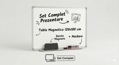Optima, Set Complet Prezentare: Tabla magnetica 120x180 cm, alba cu rama din aluminiu Optima+ burete magnetic+ markere tabla magnetica - vectordirect.ro