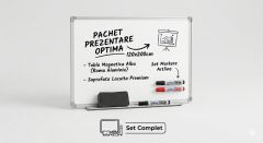 Optima, Set Complet Prezentare : Tabla magnetica 120x200 cm, alba cu rama din aluminiu Optima+ burete magnetic+ markere tabla magnetica - vectordirect.ro