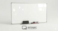 Optima, Set Complet Prezentare: Tabla magnetica 120x240 cm, alba cu rama din aluminiu Optima+ burete magnetic+ markere tabla magnetica - vectordirect.ro