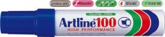Artline, Marker permanent  ARTLINE 100, corp metalic, varf tesit 7.5-12.0mm - albastru - vectordirect.ro