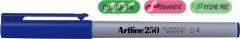 Artline, Permanent marker ARTLINE 250, corp plastic, varf rotund 0.4mm - albastru - vectordirect.ro