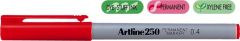 Artline, Permanent marker ARTLINE 250, corp plastic, varf rotund 0.4mm - rosu - vectordirect.ro