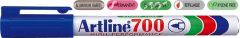 Artline, Marker permanent ARTLINE 700, corp metalic, varf rotund 0.7mm - albastru - vectordirect.ro